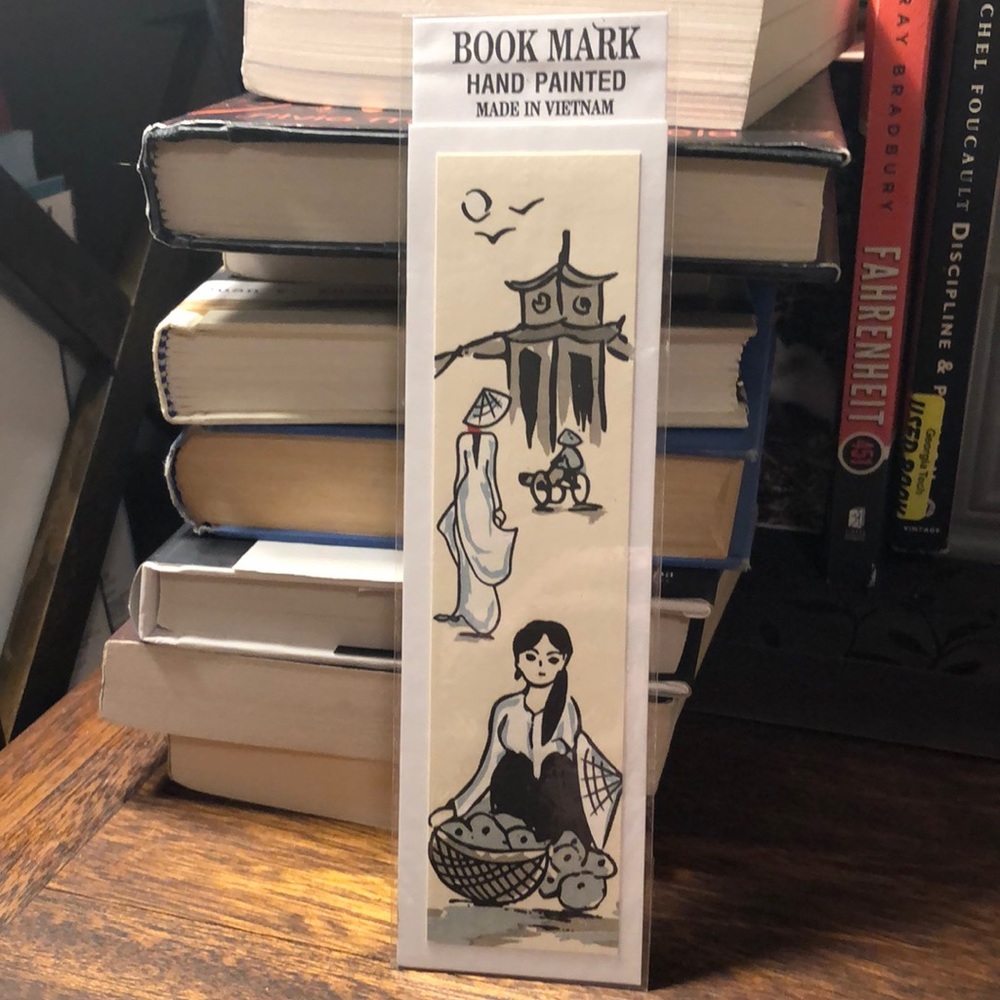 HAND-PAINTED Vietnamese Bookmark